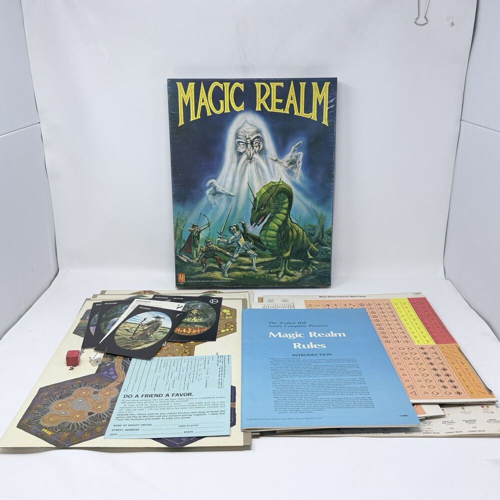 Magic Realm Avalon Hill 717 1979 First Edition Complete Unpunched Board Game